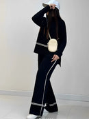 Conjunto de Tricô com Suéter Mullet Gola Alta e Calça Confortável – Kim
