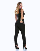 Calça Modeladora Reduz Medidas Reta com Fenda Bolso