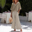 Conjunto Calenne™ em Linho de Algodão com Contraste