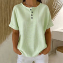 (Compre 1 Leve 2) Blusa Eveline™ Com Listras Delicadas e Botões Frontais