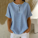 (Compre 1 Leve 2) Blusa Eveline™ Com Listras Delicadas e Botões Frontais
