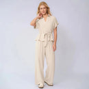 Conjunto Valena™ com Amarração de Laço e Pantalona Fluida