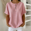 (Compre 1 Leve 2) Blusa Eveline™ Com Listras Delicadas e Botões Frontais