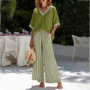 Conjunto Calenne™ em Linho de Algodão com Contraste