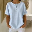 (Compre 1 Leve 2) Blusa Eveline™ Com Listras Delicadas e Botões Frontais