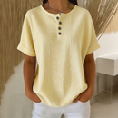 (Compre 1 Leve 2) Blusa Eveline™ Com Listras Delicadas e Botões Frontais