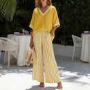 Conjunto Calenne™ em Linho de Algodão com Contraste