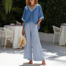 Conjunto Calenne™ em Linho de Algodão com Contraste