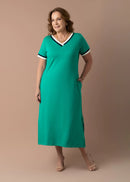 Vestido Poema — Verde com Detalhe em Contraste